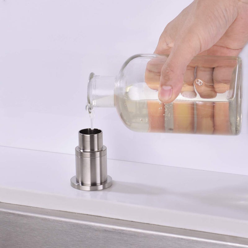EKRTE Sink Soap Dispensers,Brass Commercial Kitchen Soap Dispenser Liquid Lotion Dish Dispenser Built in Soap Dispenser Brushed Nickel Bathroom Soap Dispensers Pump, Refill from The Top - Image 5